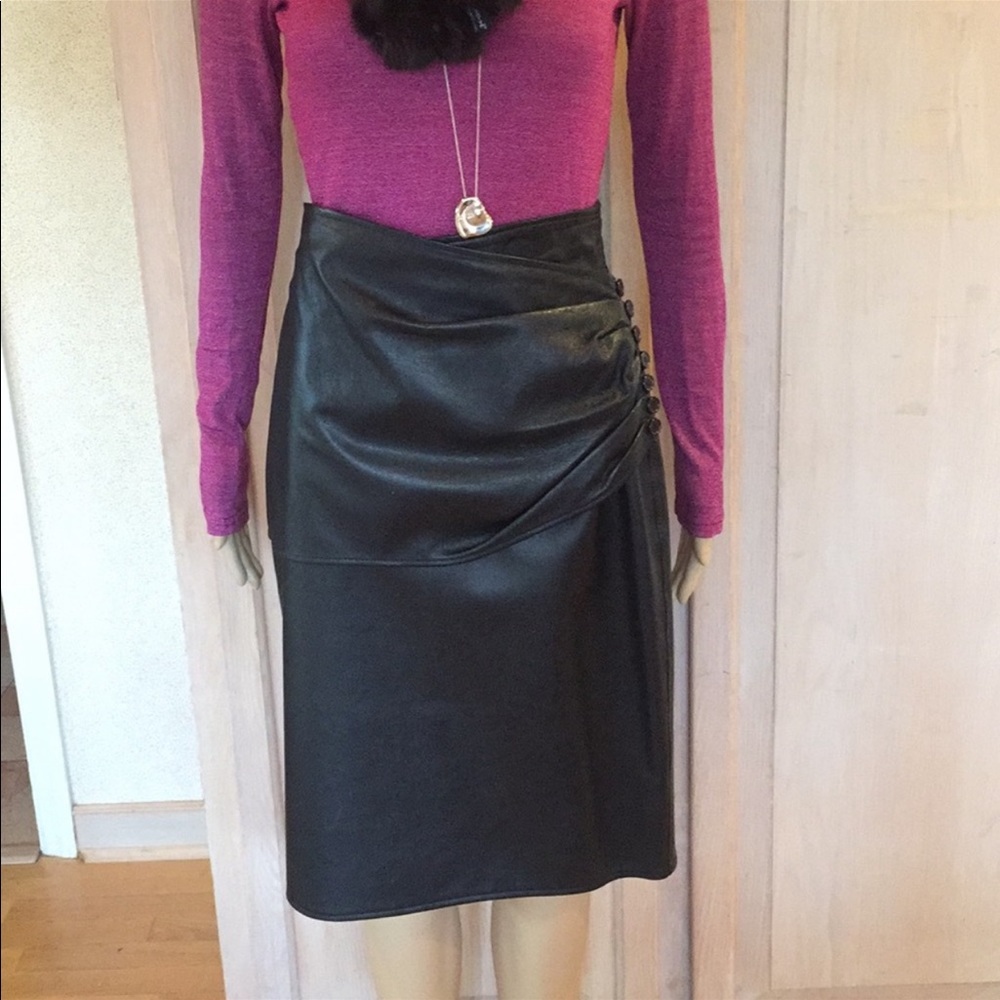 Emanuel Ungaro Leather Skirt size 10